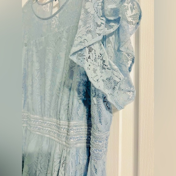 Torrid Blue Lace Midi Handkerchief Dress - 3 - Picture 5 of 7